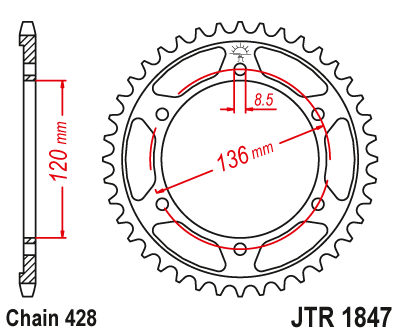 Звезда ведомая JTR1847 55 - фото 1