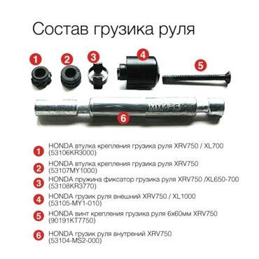 HONDA пружина фиксатор грузика руля XRV750 /XL650 700 ( 53108KR3770 ) - миниатюра 2