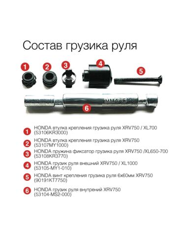 HONDA грузик руля внешний XRV750 / XL1000 ( 53105MY1010 / замена для 53105 MY1 000)