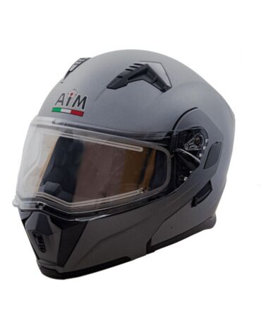 AiM Шлем модуляр JK906 с эл. подогревом Grey Metal