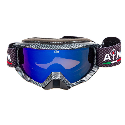 Очки снегоходные с двойной линзой AiM (PRO) 186 102 Carbon Glossy