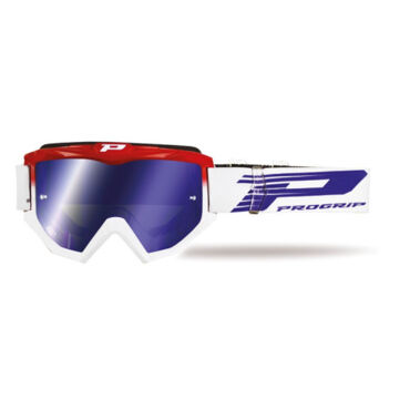 Очки Progrip Atzaki 3201 FL Red White Multilayer Mirror Blue Lens (синяя зеркальная линза 3246C) - миниатюра 3