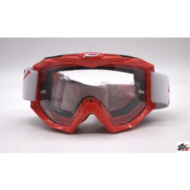 Маска кросс Progrip Atzaki 3201 107 Красная с защитой от царапин с прозрачной линзой 3213 - миниатюра 1