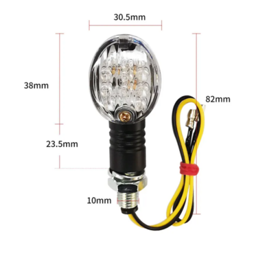 Поворотники LED CH 1019 светодиодные для мотоцикла черные - миниатюра 2