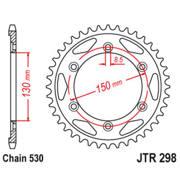 Звезда ведомая JTR298 40 - миниатюра 1