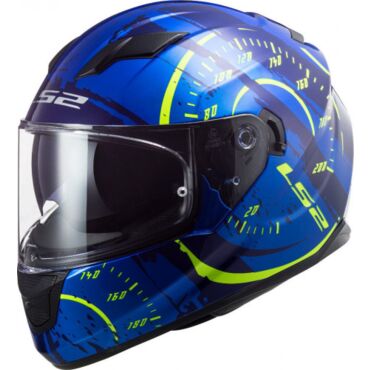 Шлем дорожный LS2 FF320 STREAM EVO TACHO, blue yellow (XL, Взрослая  Дорожная) - миниатюра 2