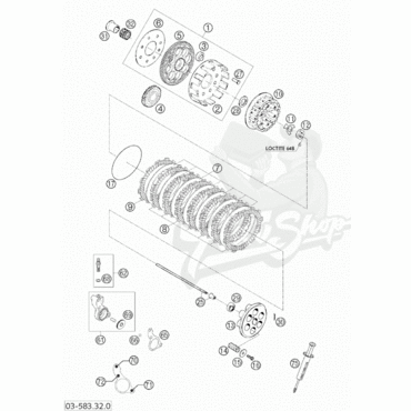 KTM диск сцепления стальной STEEL DISK 1,5 MM 400 640 660 ( 58332112000 ) - миниатюра 2