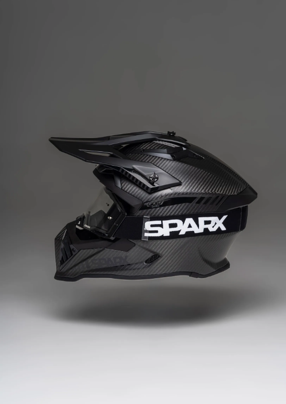 Шлем эндуро карбоновый SPARX Thor Carbon 3K (A806) + Очки SPARX Thor (черный, L)