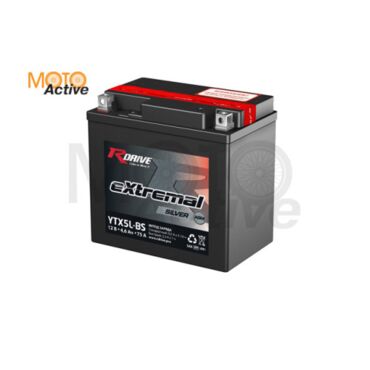 МОТО АККУМУЛЯТОР RDRIVE EXTREMAL SILVER YTX5L BS - миниатюра 1