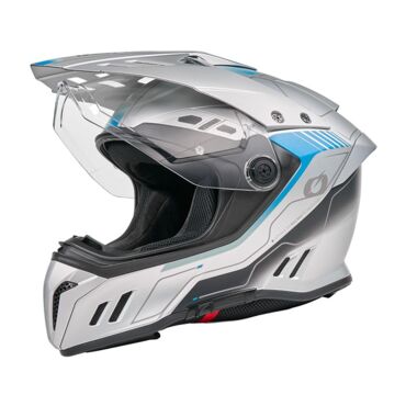 Oneal Шлем кроссовый со стеклом Sierra RS Echo серый синий - миниатюра 3
