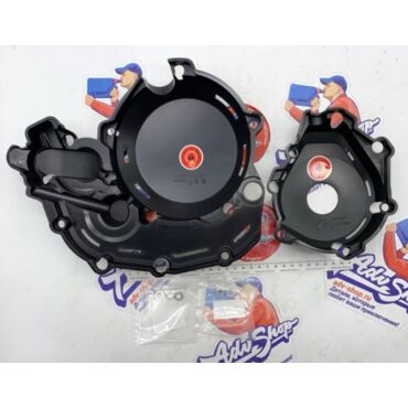 Polisport Комплект защита крышки сцепления + зажигания + помпы ( Черный ) KTM EXCF450 500 '2024-> HQV FE450 501 '2024->   // 91377 - миниатюра 2