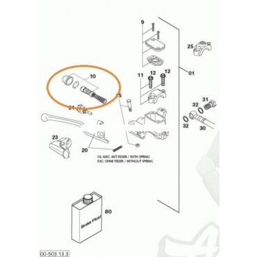 KTM ремкомплект тормозной машинки ( brembo ) 950 SE 05 09 // 690 E R 08 13 ( 50313008100 ) - миниатюра 2