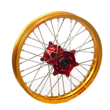Колесо заднее Haan Wheels под мотоциклы Suzuki RM85 1997-> 16 1,85 с золотым ободом и красной ступицей - миниатюра 1