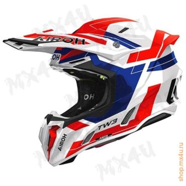 Кроссовый шлем Twist 3 Dynasty Blue Red Gloss - миниатюра 1