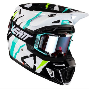 Leatt Мотошлем Moto 8.5 Helmet Tiger Белый Синий (2023) - миниатюра 4
