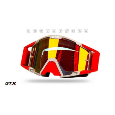 Очки мотокросс GTX 5025 серо красные - миниатюра 1