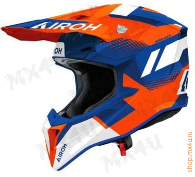 Кроссовый шлем Wraaap Vision Orange Blue Gloss - фото 1