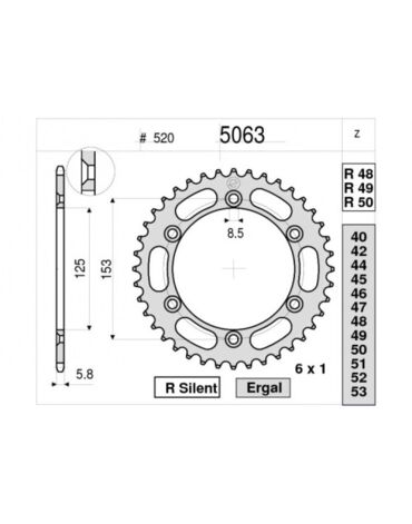 Звезда ведомая Ognibene 5063 R48 (JTR210.48)