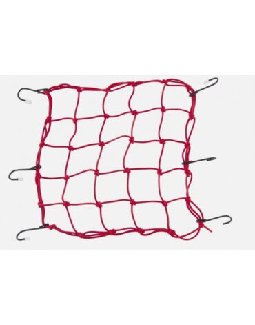 Сетка багажная BikeMaster 35x35 красная (металл. крючки)