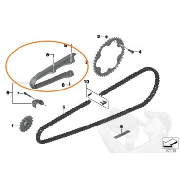 BMW SET OF CHAIN GUIDE RAILS Слайдер цепи на маятник ( комплект ) F800GS 06 18 / F700GS / F650GS ( 27 72 7 712 277 ) - миниатюра 4