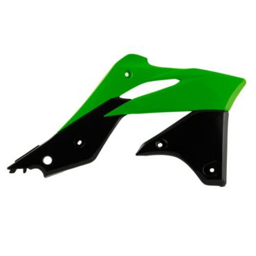 Боковины радиатора Kawasaki KX250F 13 16 зелено черные - миниатюра 1