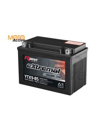 МОТО АККУМУЛЯТОР RDRIVE EXTREMAL SILVER YTX9 BS