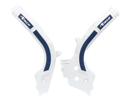 Защита рамы бело синяя Husqvarna TC125 FC250 450 16 20 # TC250 FS450 TE FE TX FX125 501 17 20  - фото 1