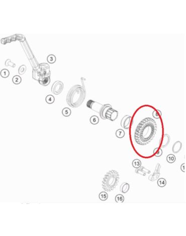 Шестерня храповик кикстартера SX85 TC85 125(c18)