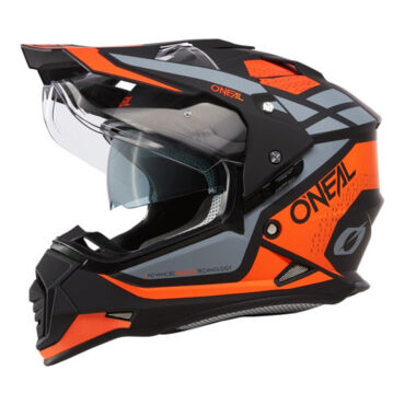 ONEAL Шлем кроссовый со стеклом Sierra R V24, мат. оранжевый черный - миниатюра 1