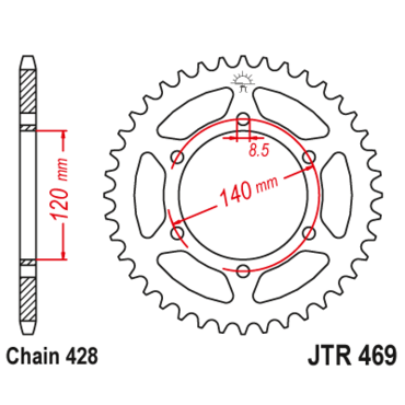 Звезда ведомая JTR469 44 - миниатюра 1