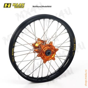 Колесо заднее KTM LC8 17 5.00 (25mm) черный обод + оранжевая ступица - миниатюра 1