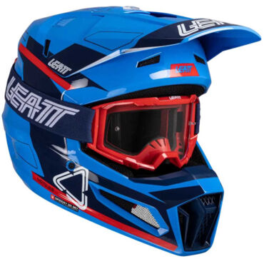Шлем кроссовый Leatt Moto 3.5 V25 royal с очками - миниатюра 2