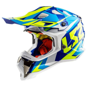 LS2 Мотошлем MX700 Subverter Evo Nible Бело Сине Желтый - миниатюра 6