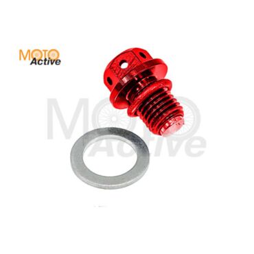 Пробка слива масла CNC с магнитом IGP М12 х1,50 (красный) - миниатюра 1
