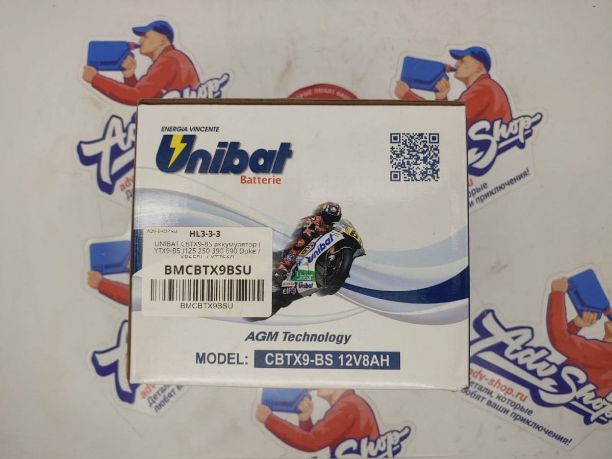 UNIBAT CBTX9 BS АКБ аккумулятор ( YTX9 BS )125 250 390 690 Duke /  XR650L / XTZ660