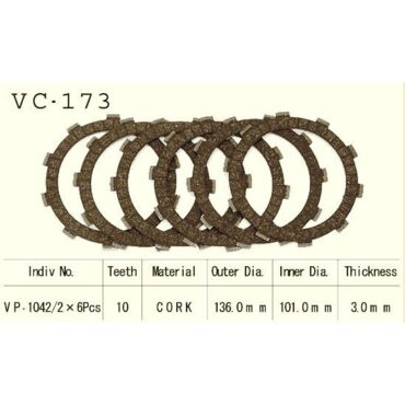 VESRAH VC 173 диски сцепления фрикционные (комплект 6 шт) XR250 / Baja // MR- 029366 - миниатюра 2