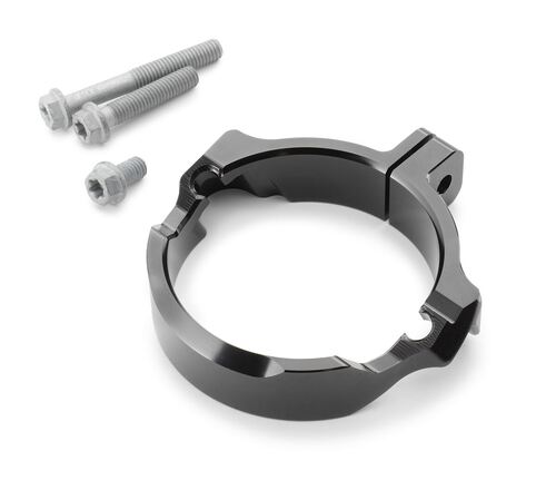 Защита выпускного фланца черная KTM 250 300EXC 24 25 / Husqvarna TE250 300 24 25 / GasGas EC250 300 24 25 - фото 2