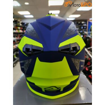 Шлем кроссовый Acerbis LINEAR yellow Blue - миниатюра 3
