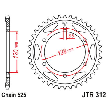 Звезда ведомая JTR312 40 - миниатюра 1