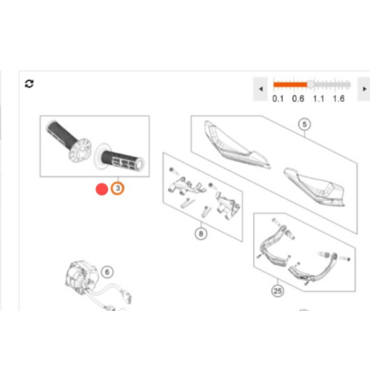 KTM Грипсы открытый торец 690 SMC R 23 25 ( A63402021500C1 ) - миниатюра 4