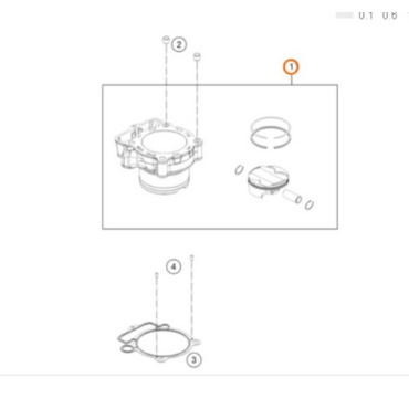 KTM Cylinder + Piston цилиндр + поршень 350 SXF 19 22 / EXCF 20 23 ( 79330038000 ) - миниатюра 4