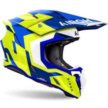Шлем кроссовый Airoh Twist 3 Dizzy Blue Yellow Gloss - миниатюра 1