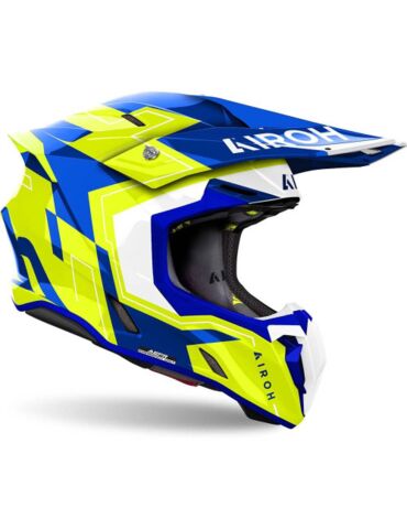 Шлем кроссовый Airoh Twist 3 Dizzy Blue Yellow Gloss