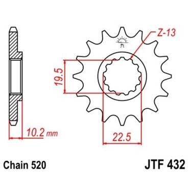 Звезда ведущая JTF432.14 SC (с самоочисткой) - миниатюра 1