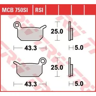 Колодки тормозные дисковые MCB750SI - миниатюра 1