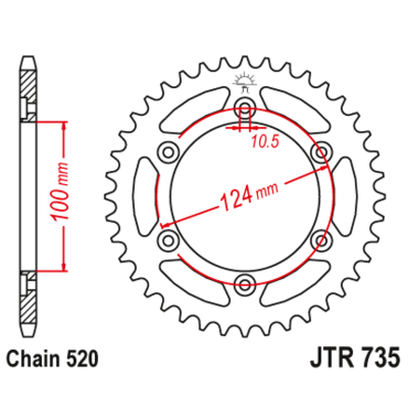 Звезда ведомая JTR735 39 - миниатюра 1