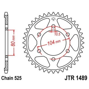 JTR 1489 43 звезда ведомая стальная  43 зуба  Kawasaki  KLZ1000 VERSYS - миниатюра 1