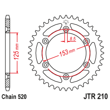 Звезда ведомая JTR210.50 SC - миниатюра 1