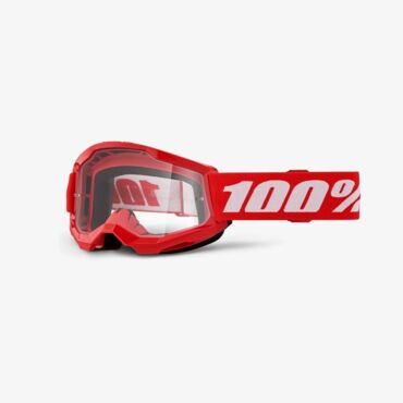 Очки для мотокросса детские 100% Strata Mini Red с прозрачной линзой - миниатюра 2