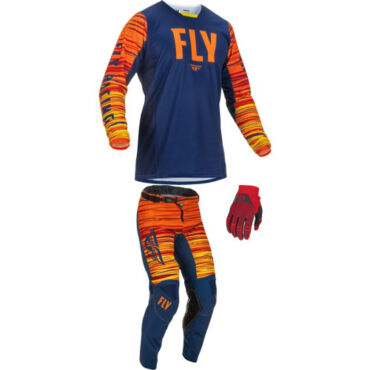 Штаны FLY RACING KINETIC WAVE Navy Orange - миниатюра 5